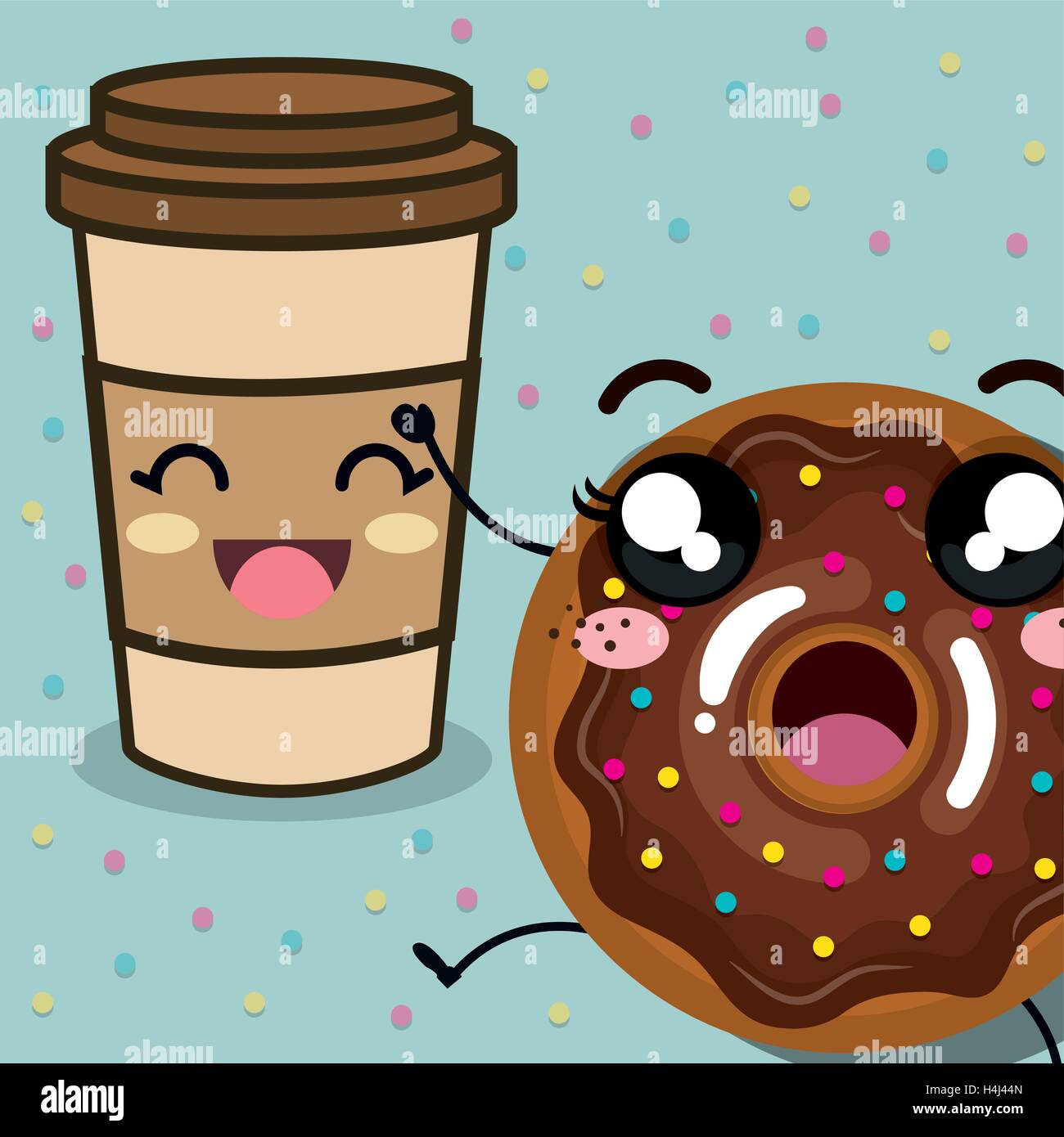 Coffee to go kawaii cute cartoon Stock Vector Image & Art - Alamy