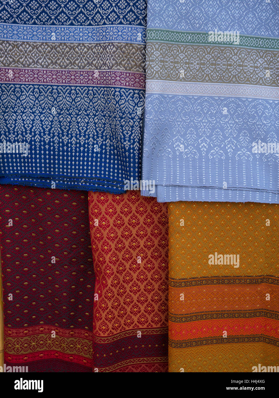 Thai silk is produced from the cocoons of Thai silkworms Stock Photo