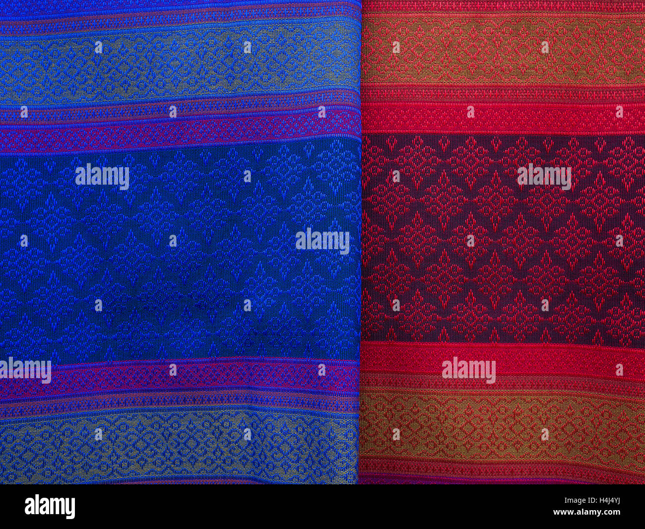 Thai silk is produced from the cocoons of Thai silkworms Stock Photo