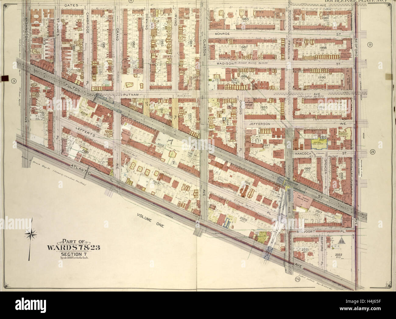 Brooklyn, Vol. 2, Double Page Plate No. 7; Part of Wards 7 & 23