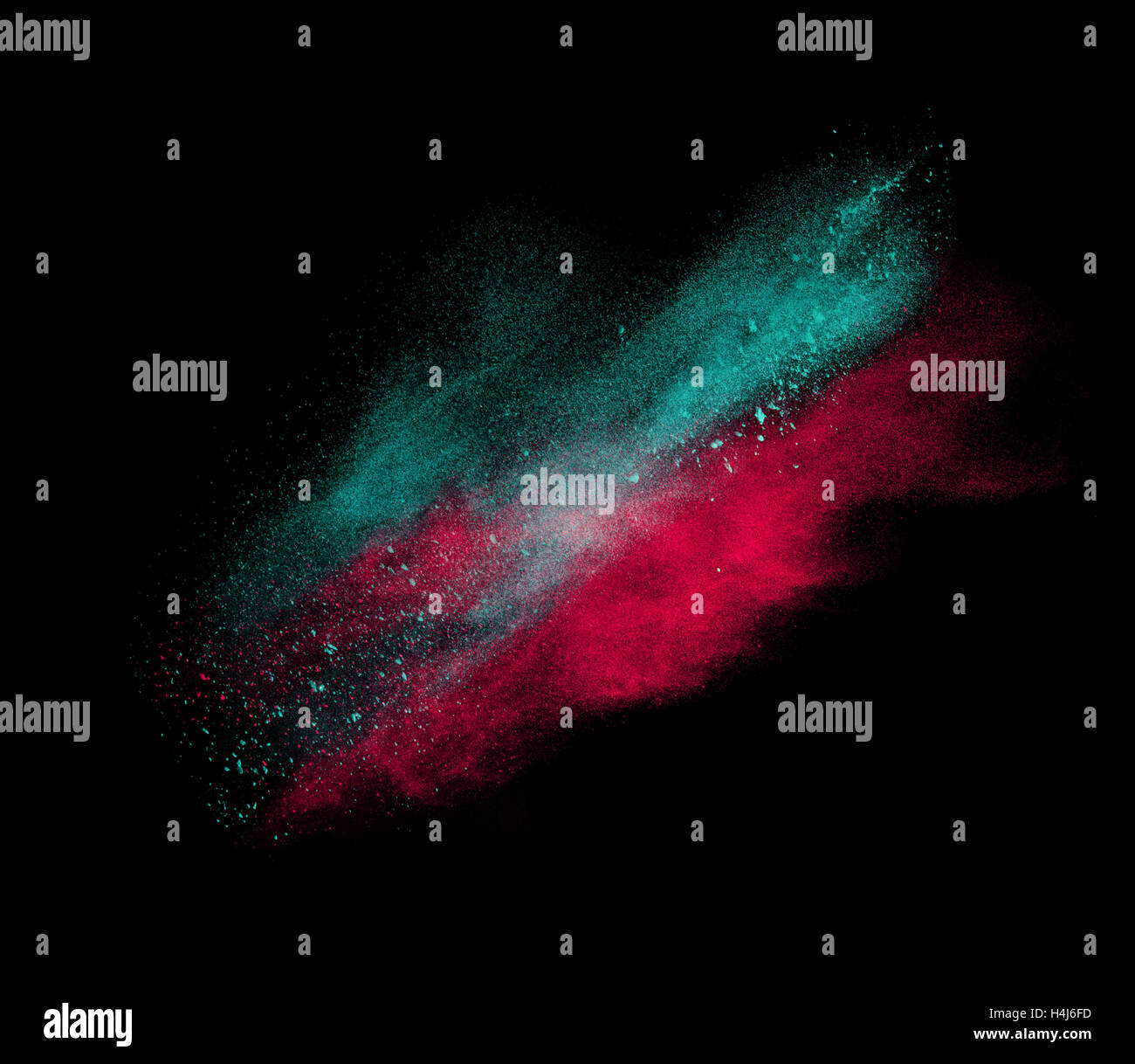 Exploding Powder Red Blue Blue and red powder explosion isolated on black Stock Photo - Alamy
