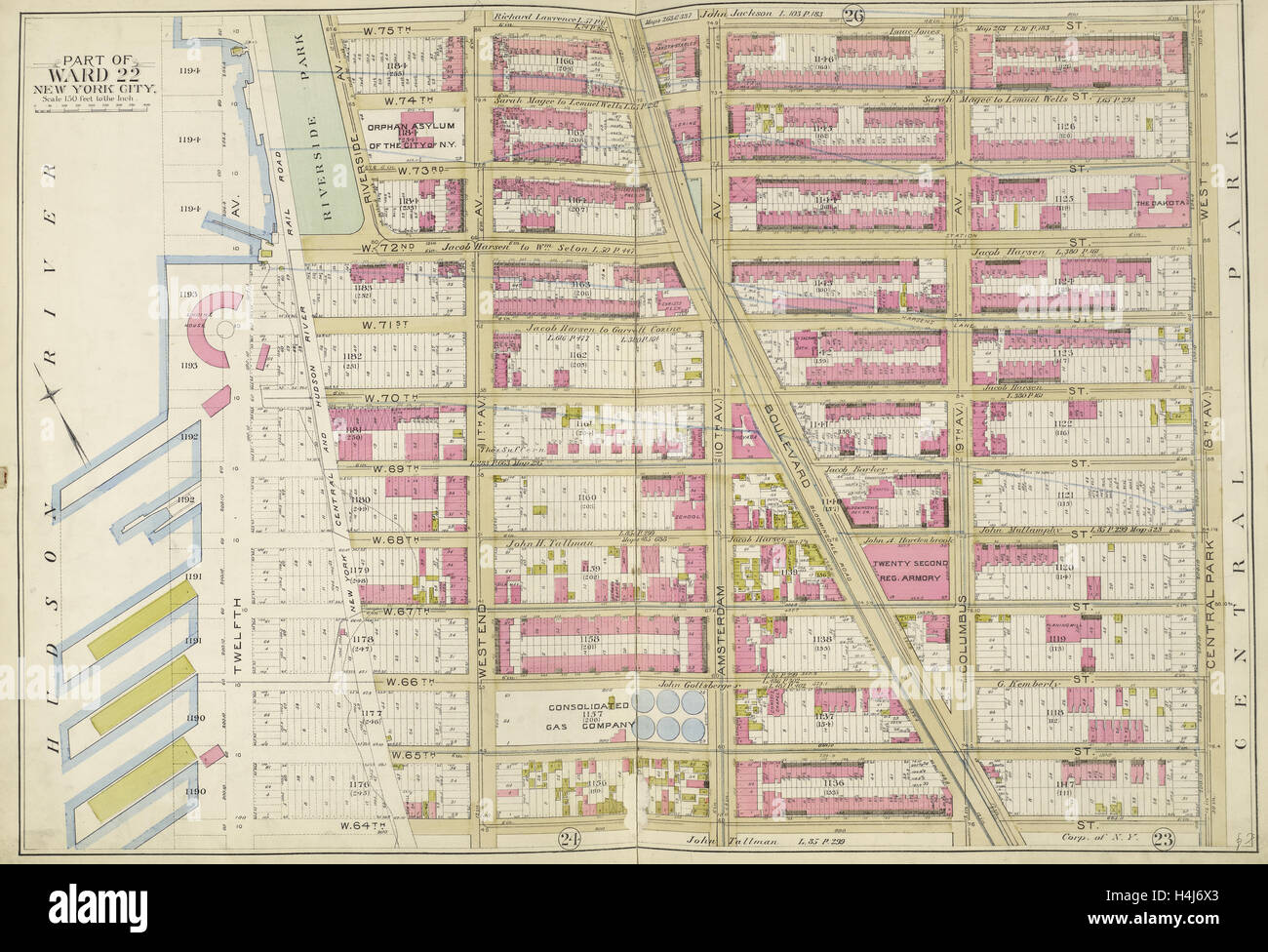Manhattan, Double Page Plate No. 25 Map bounded by W. 75th St 