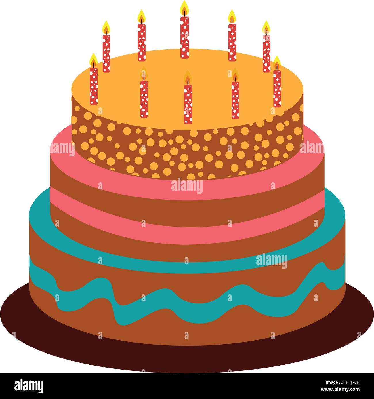 delicious sweet cake birthday Stock Vector Image & Art - Alamy
