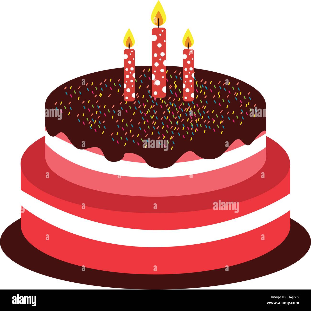 delicious sweet cake birthday Stock Vector Image & Art - Alamy