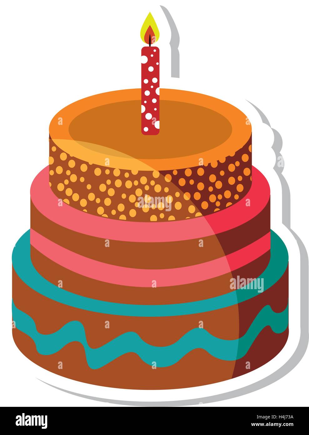 delicious sweet cake birthday Stock Vector Image & Art - Alamy