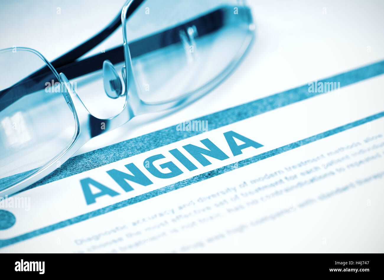 Diagnosis - Angina. Medicine Concept. 3D Illustration. Stock Photo