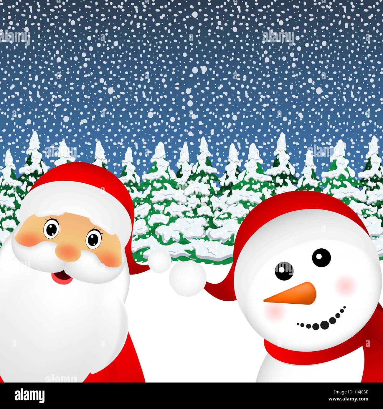 Santa Claus and Christmas Snowman Stock Vector Image & Art - Alamy