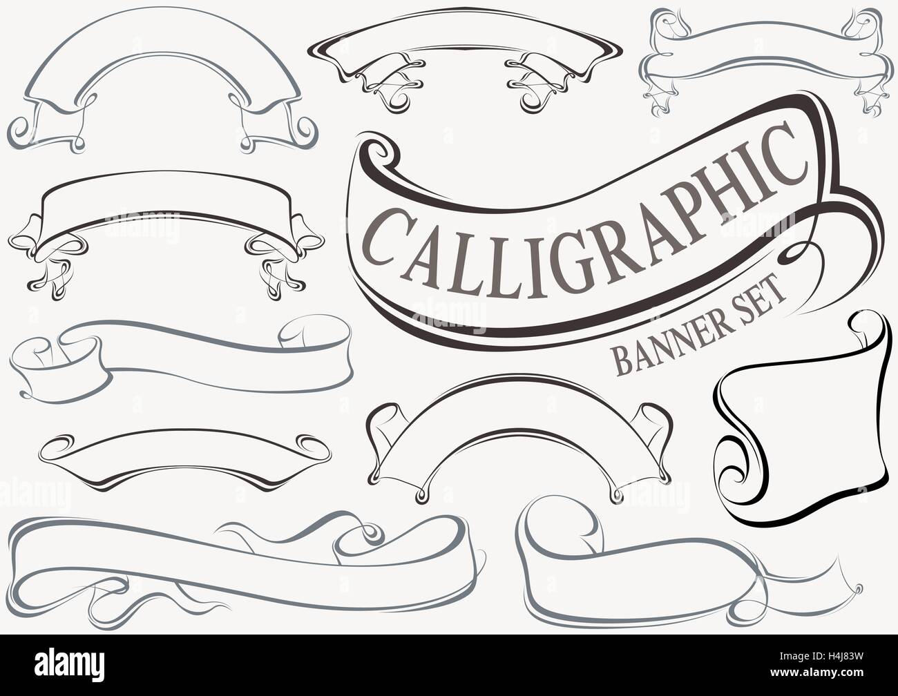 Calligraphic Banner Set Stock Vector Image & Art - Alamy