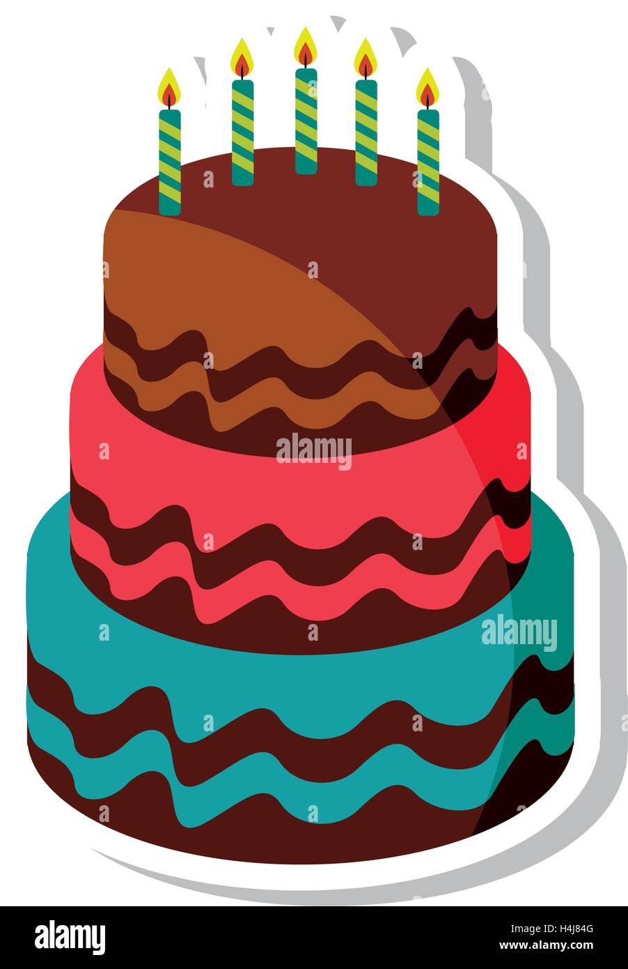 delicious sweet cake birthday Stock Vector Image & Art - Alamy