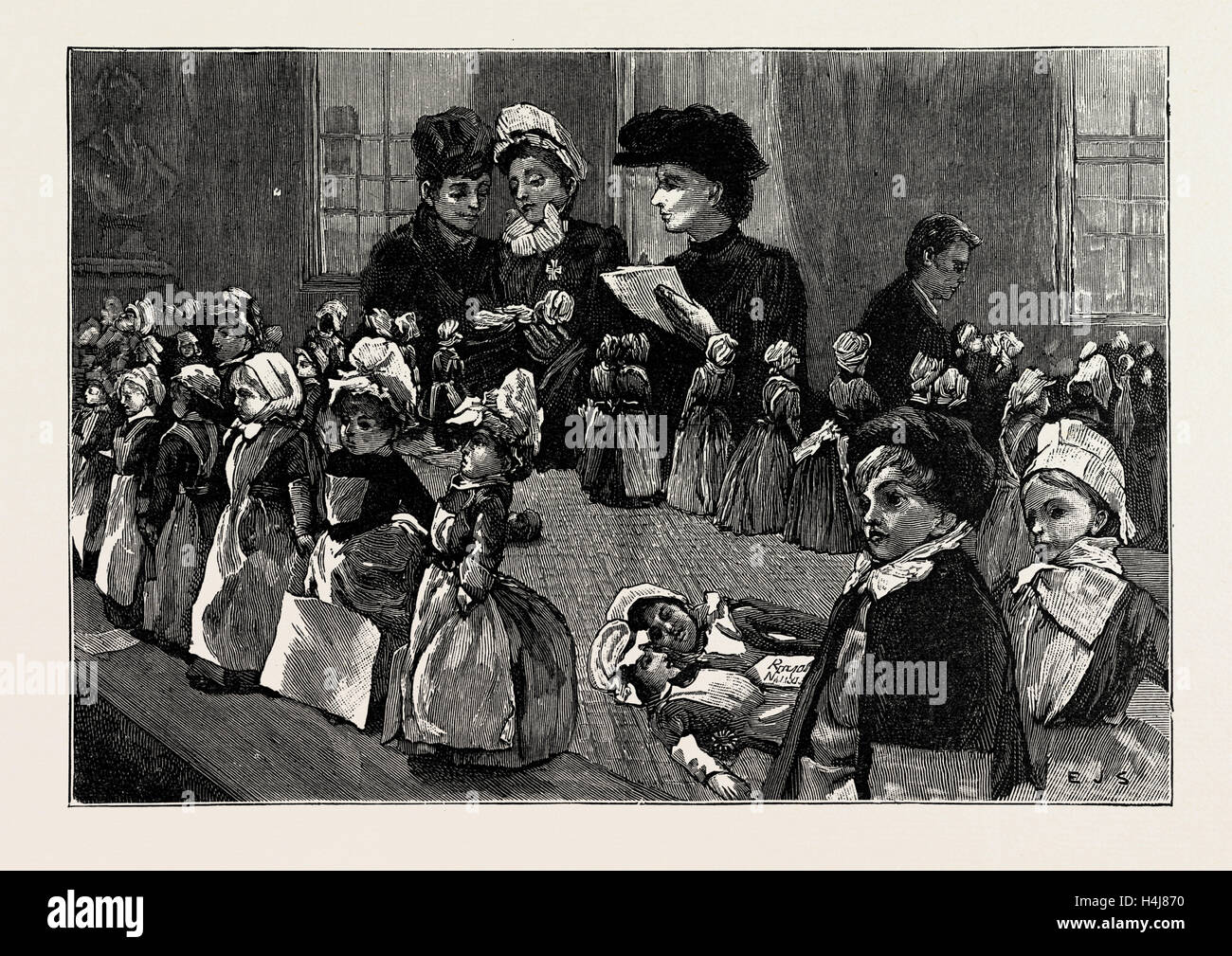 Dolls, in a nurse uniform exhibited at Charing Cross Hospital London UK 1889. Uniforms adopted by Nursing Institutions Stock Photo