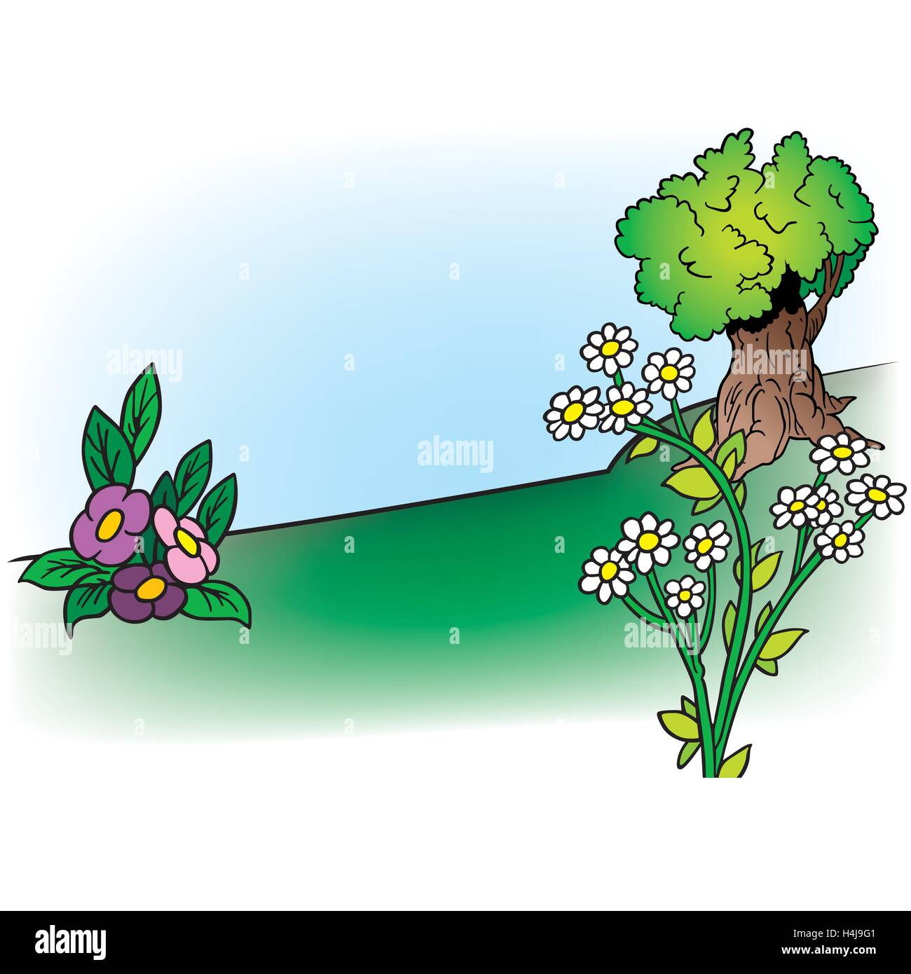 Flowers And Tree Stock Vector Image & Art - Alamy