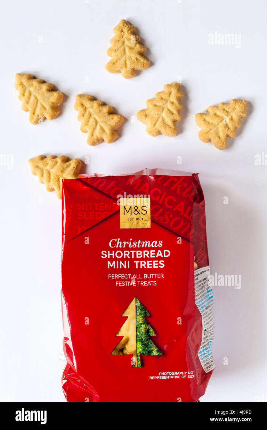 packet of M&S Christmas shortbread mini trees perfect all butter