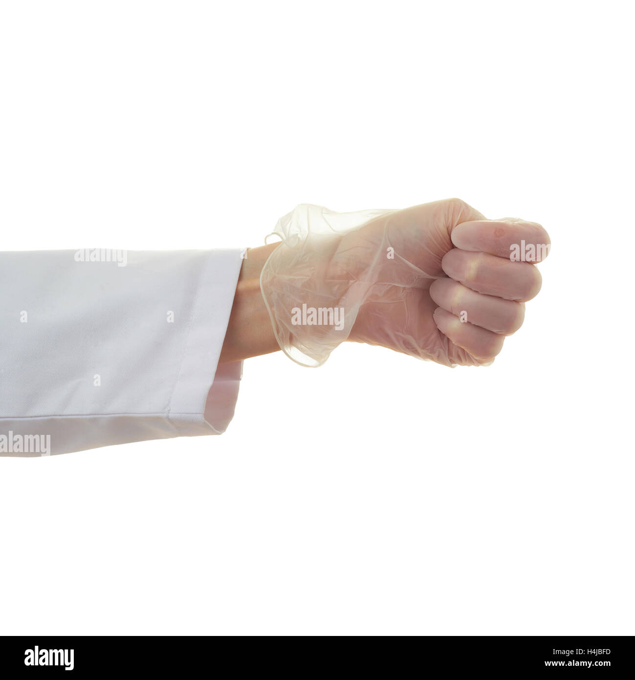 Doctor female hand over white isolated background Stock Photo