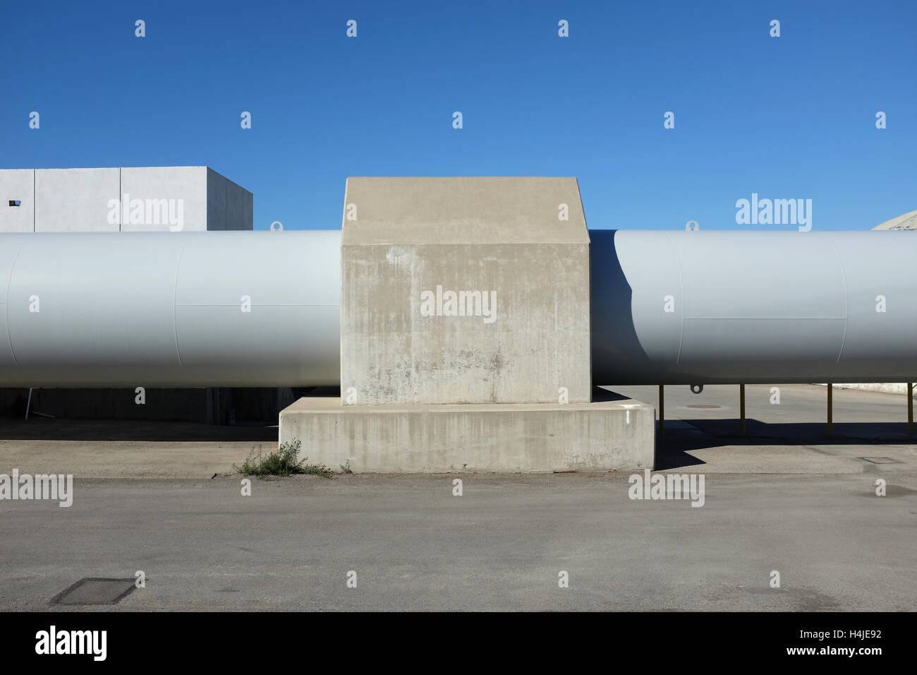 Industrial Pipeline at the Orange County Sanitation District, Huntington Beach Wastewater Treatment Facility Stock Photo