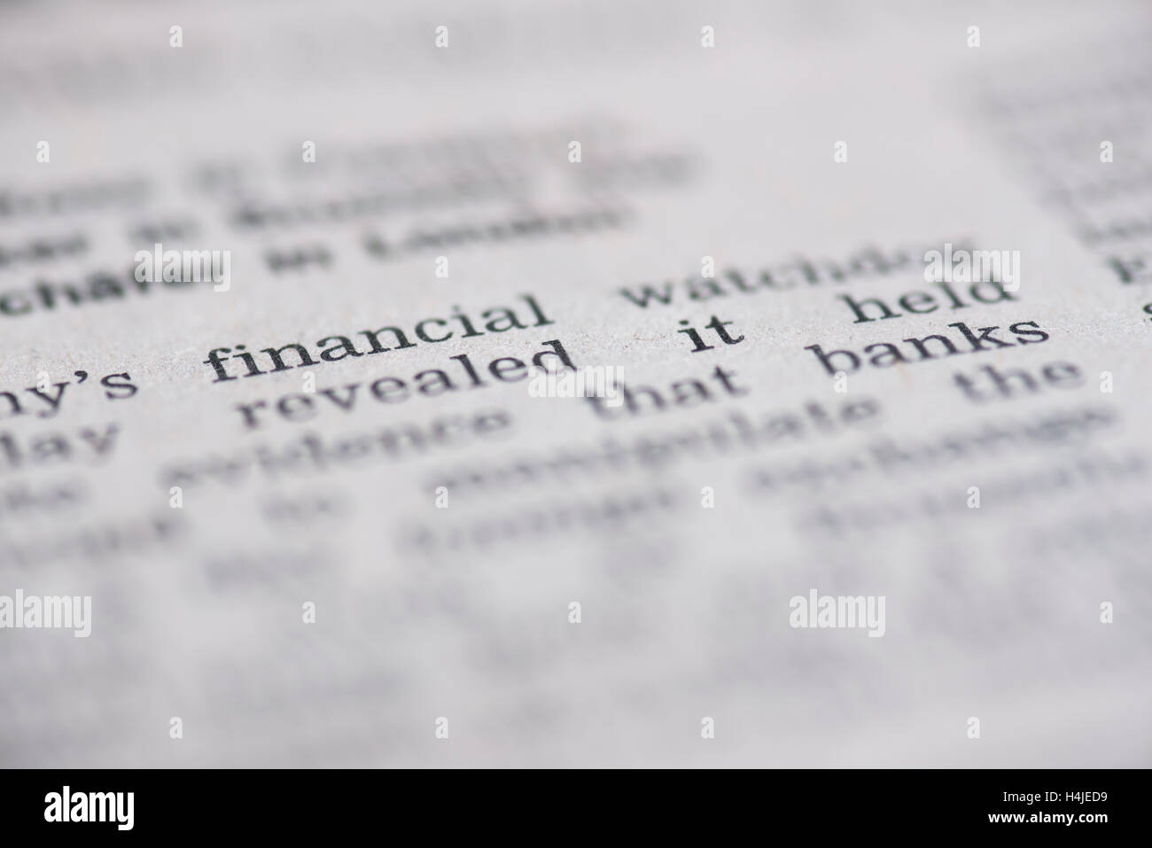 Financial written newspaper Stock Photo Alamy