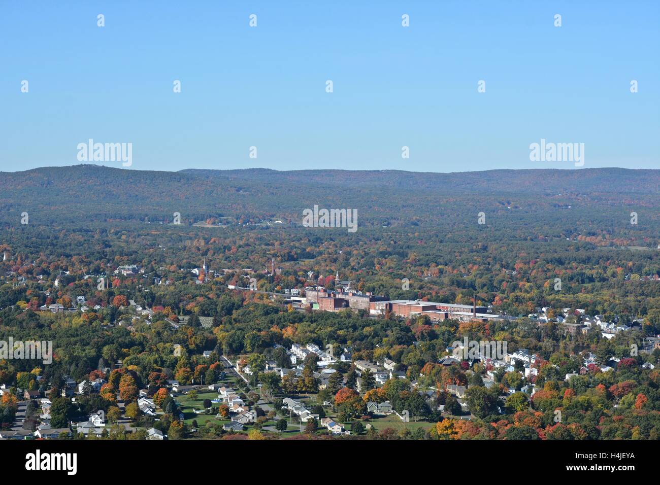 A view of Easthampton Massachusetts as seen from Mt. Tom in Holyoke