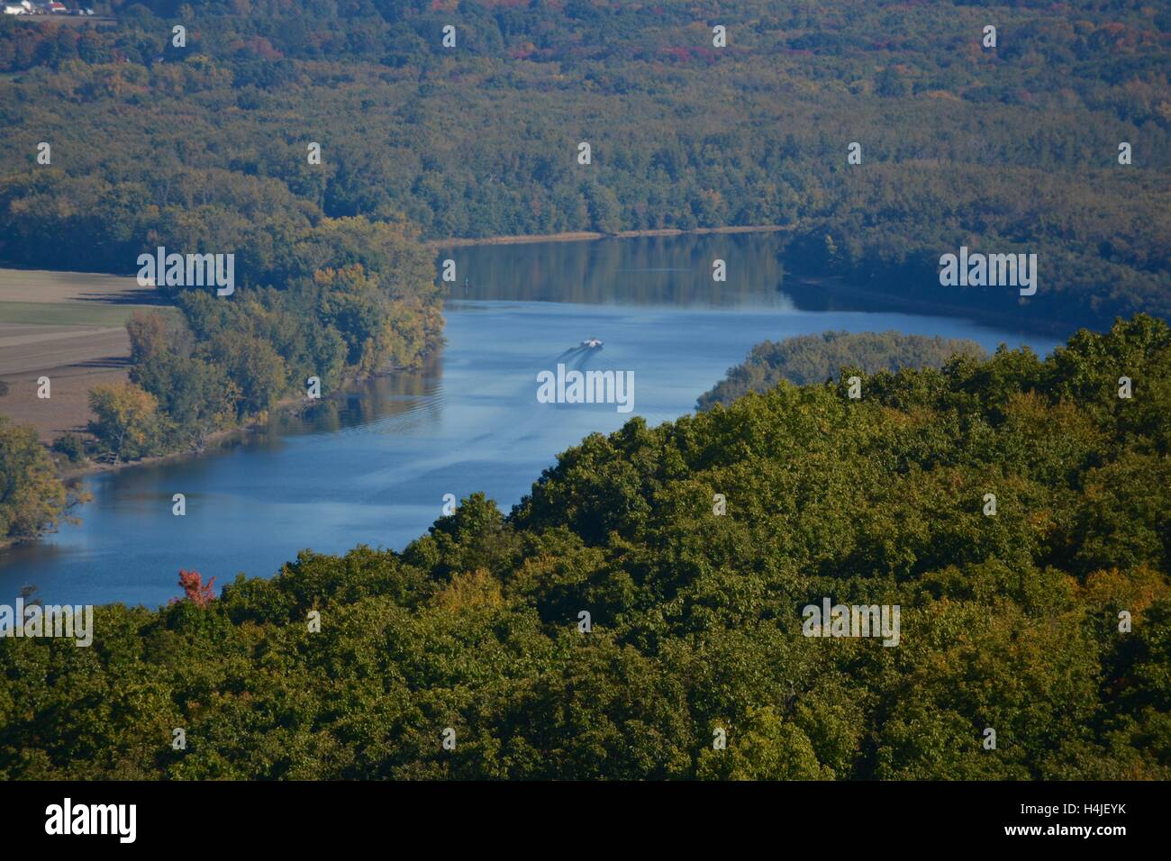 A view of the Connecticut River seen from Goat Peak on Mt. Tom in