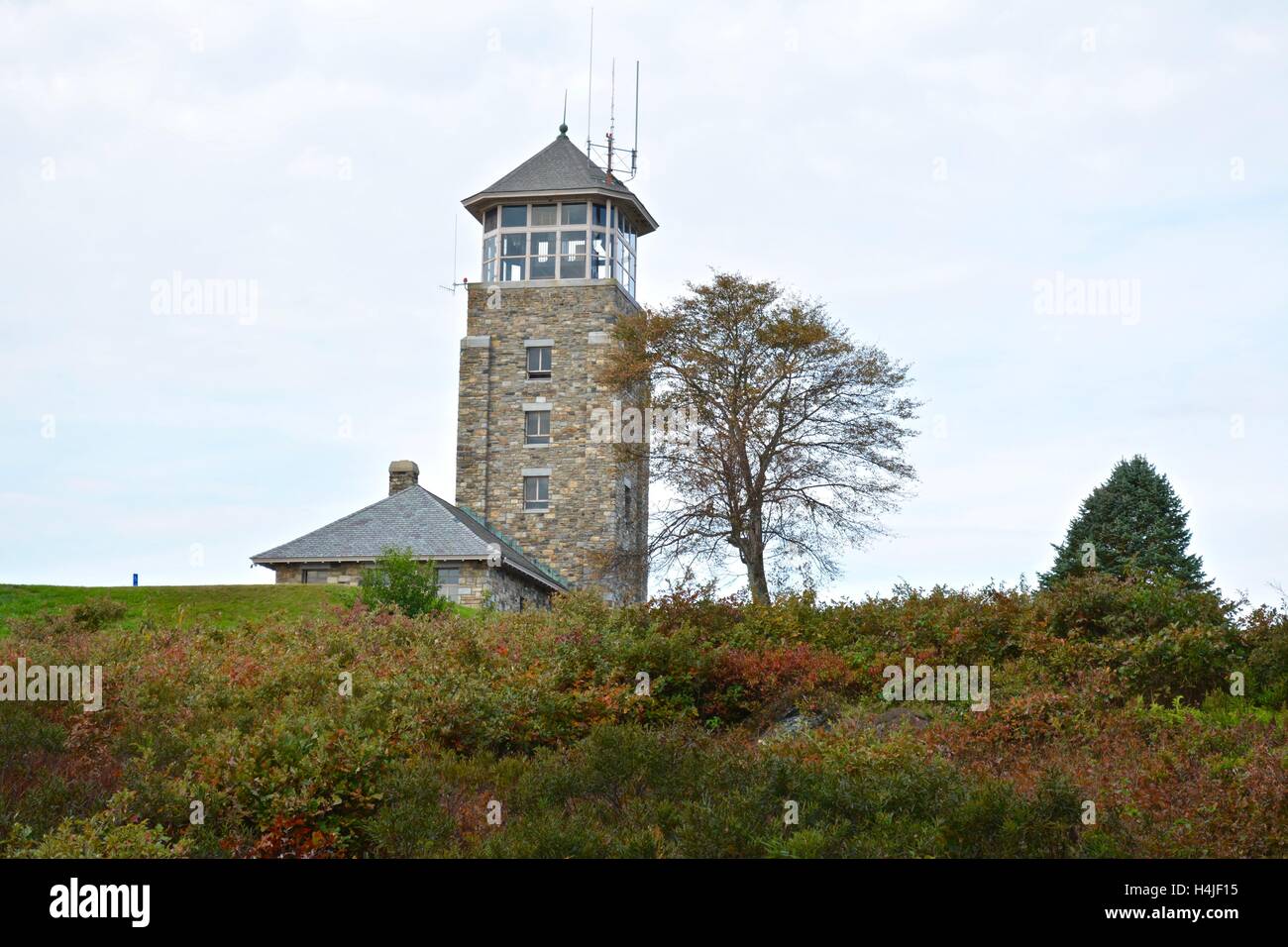An observation tower on Quabbin Hill along the Quabbin Reservoir in