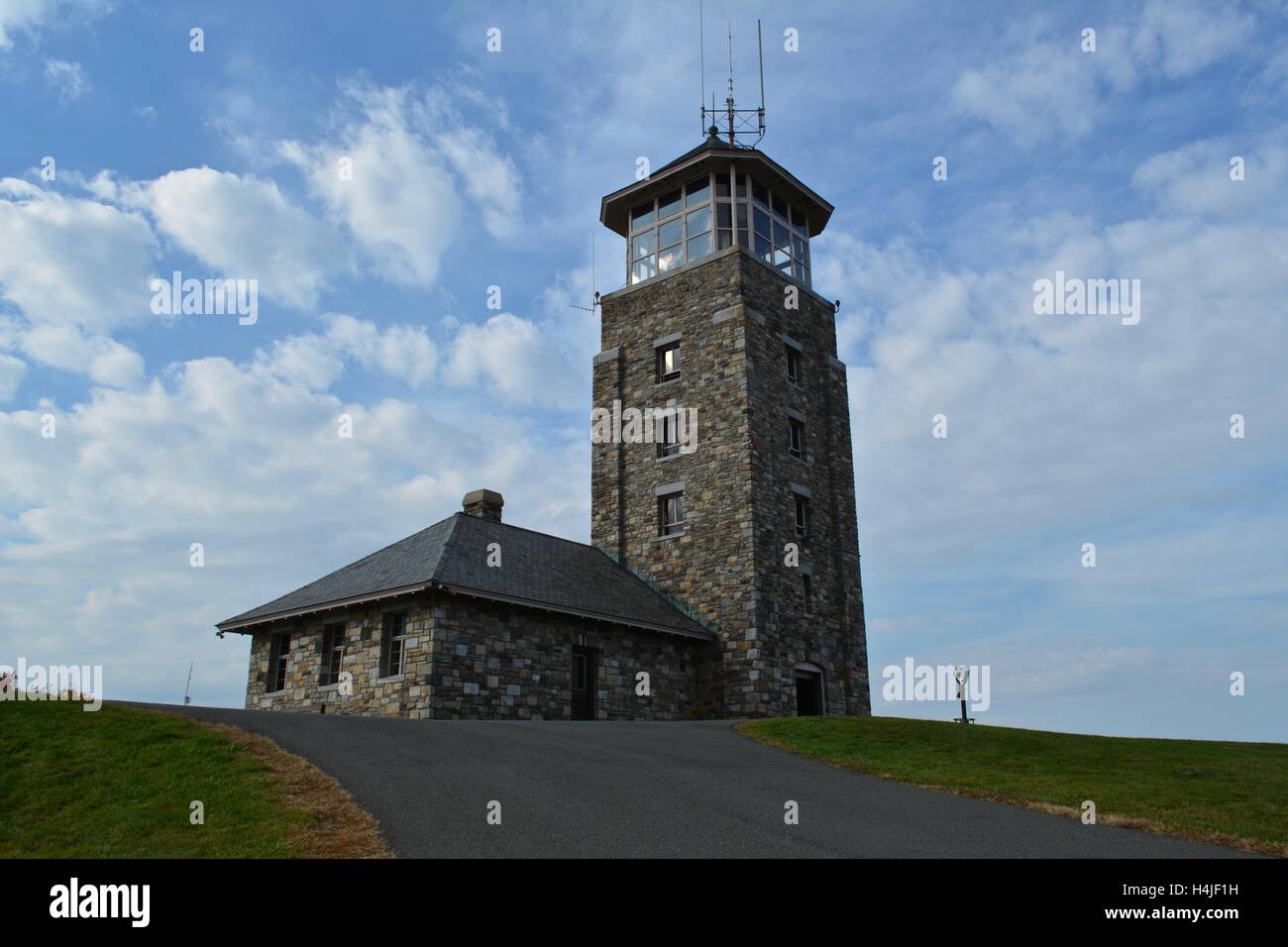 An observation tower on Quabbin Hill along the Quabbin Reservoir in