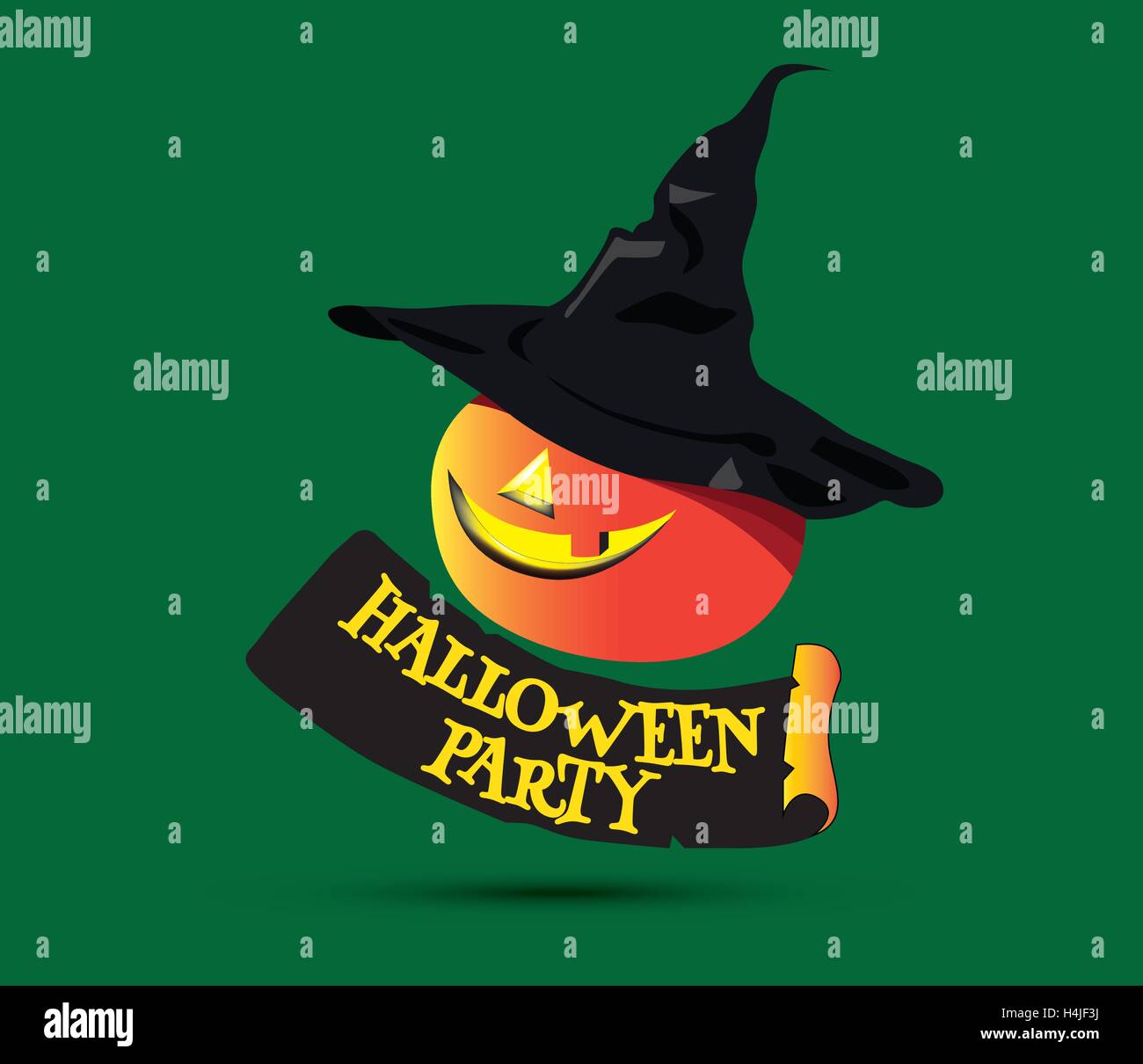 Halloween Party Concept Design and Pumpkin Stock Vector Image & Art - Alamy