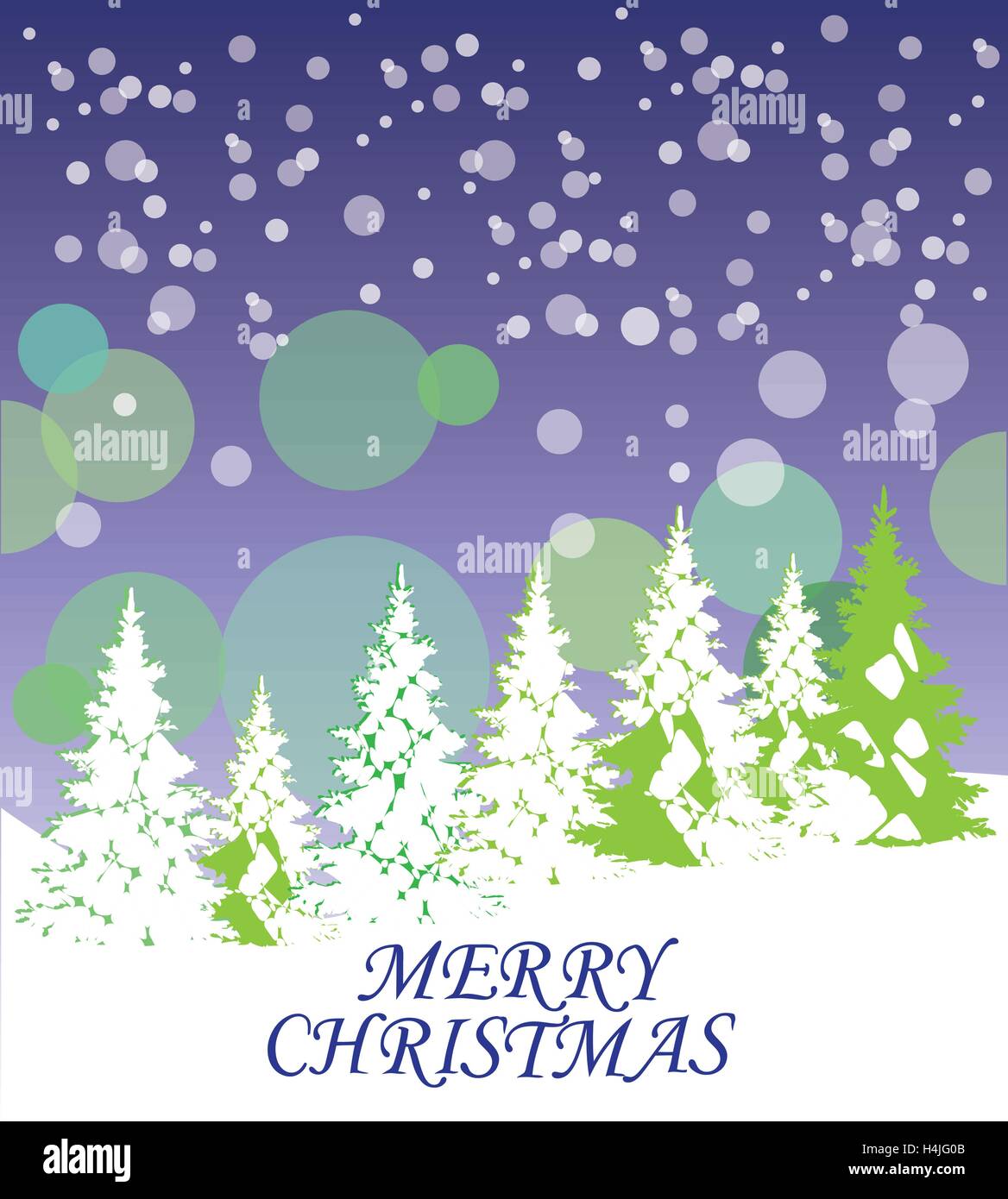 vector illustration of Christmas card with trees Stock Vector Image ...