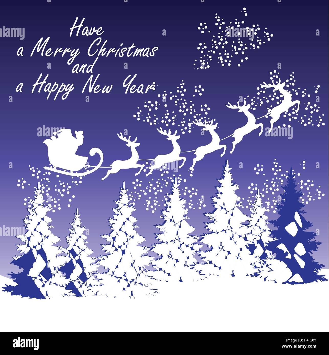 vector illustration of Christmas card with trees Stock Vector Image ...