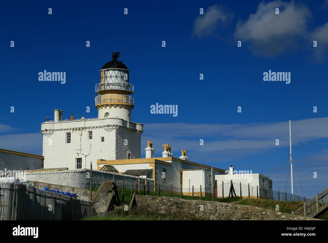 Lighthouse Fraserburgh Harbour, Scotland. Stock Photo