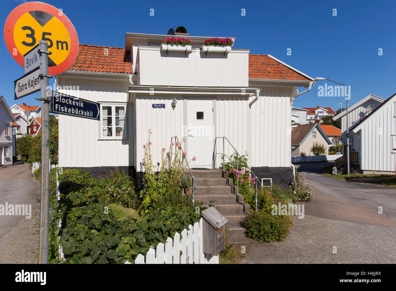 Houses, Bovik, Grundsund, Bohuslän, West Sweden, Sweden Stock Photo