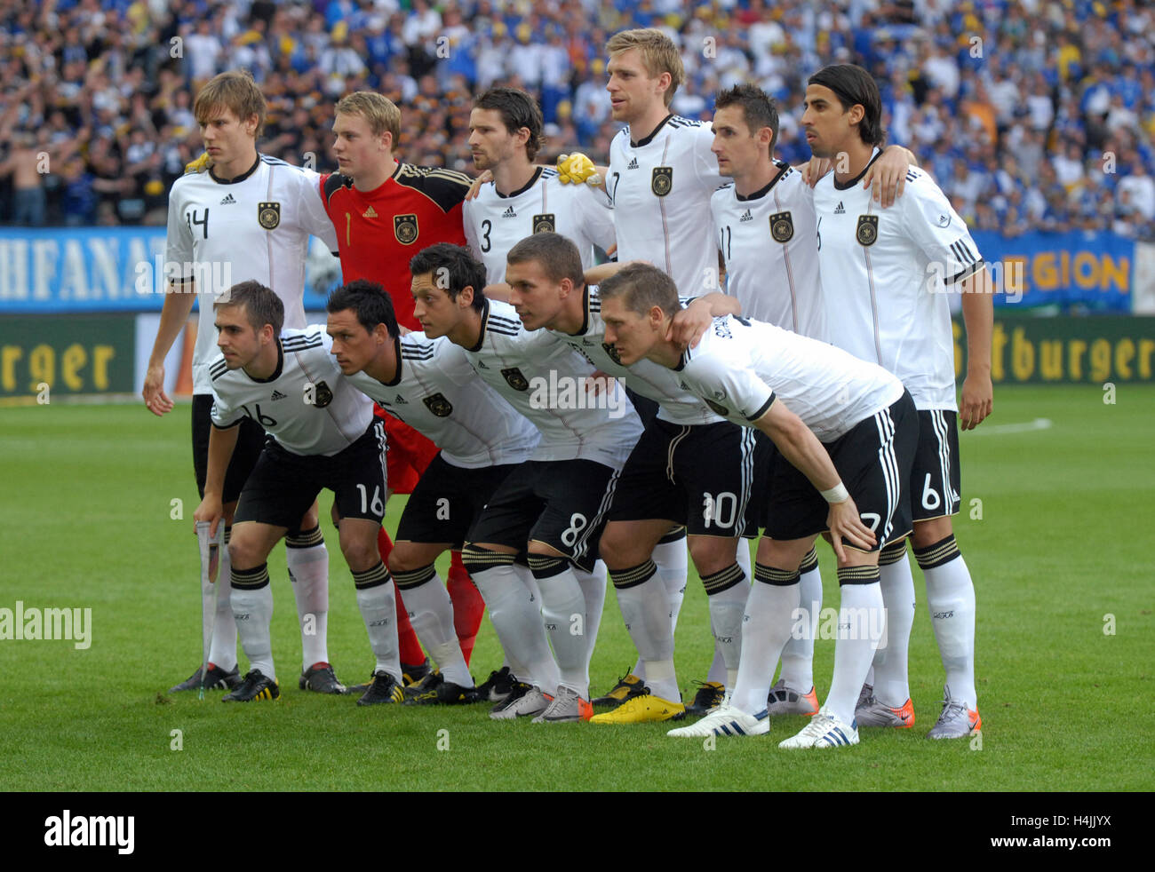 Team photo of the German national team, football match, Germany vs. Bosnia-Herzegovina, 3-1, Commerzbank Arena, Frankfurt, Hesse Stock Photo