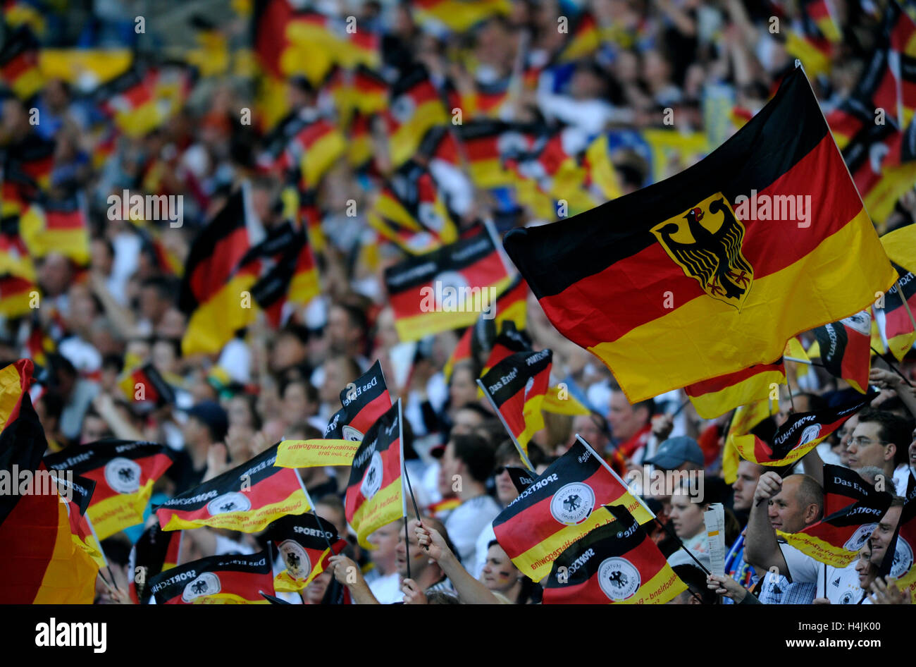 Fans of the German national team, football match, Germany vs. Bosnia-Herzegovina, 3-1, Commerzbank Arena, Frankfurt, Hesse Stock Photo