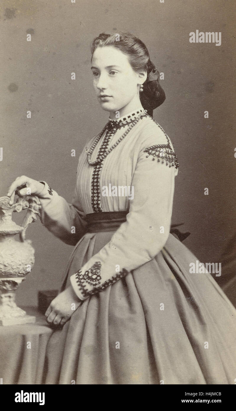 Portrait of a woman, J. Baer, 1860 - 1865 Stock Photo
