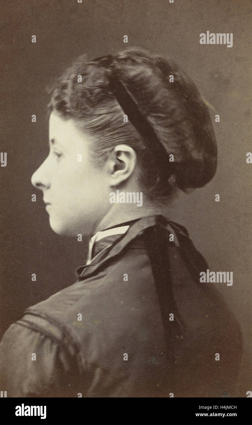 Portrait of a woman, J. Baer, 1865 - 1870 Stock Photo
