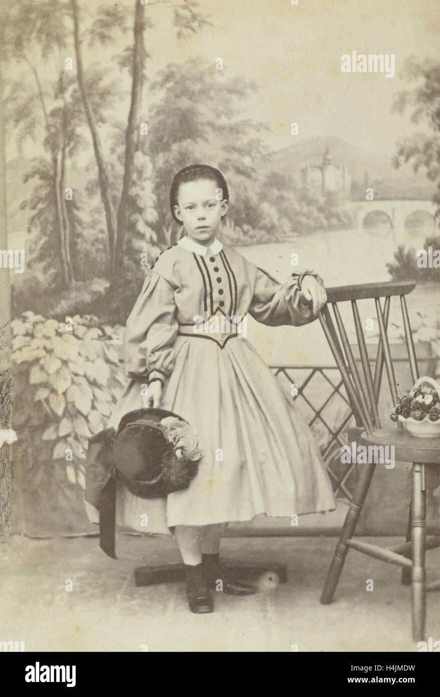 Portrait of a girl, Jacobus van Gorkom Jr., c. 1865 Stock Photo