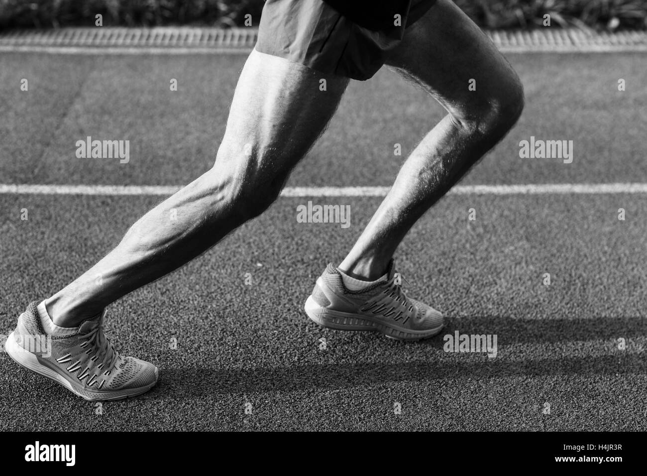 Black and white image of athletic muscular male legs Stock Photo Alamy