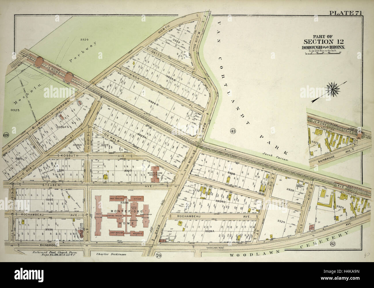 Plate 71, Part of Section 12, Borough of the Bronx. Bounded by E
