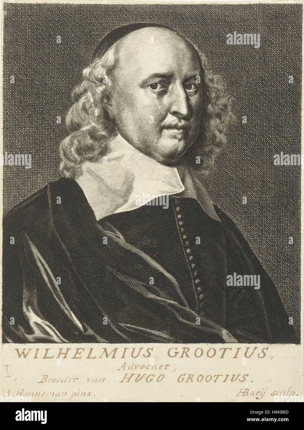 Portrait of Willem de Groot, Hendrik Bary, Adriaen Hanneman, 1657-1707 Stock Photo