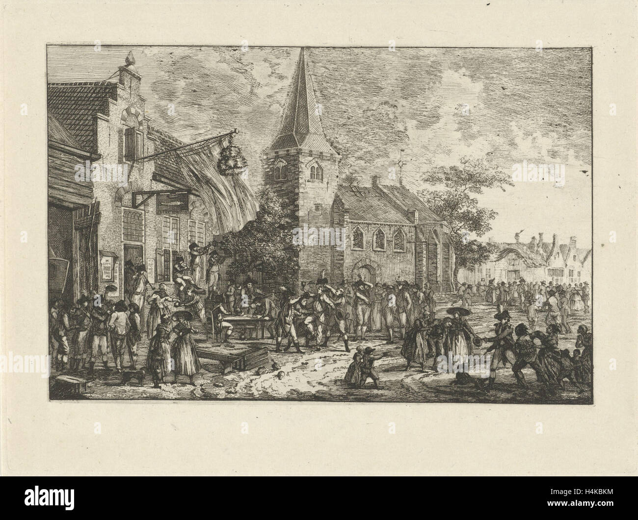 Figures at a tavern, Dirk Langendijk, 1758 - 1805 Stock Photo - Alamy