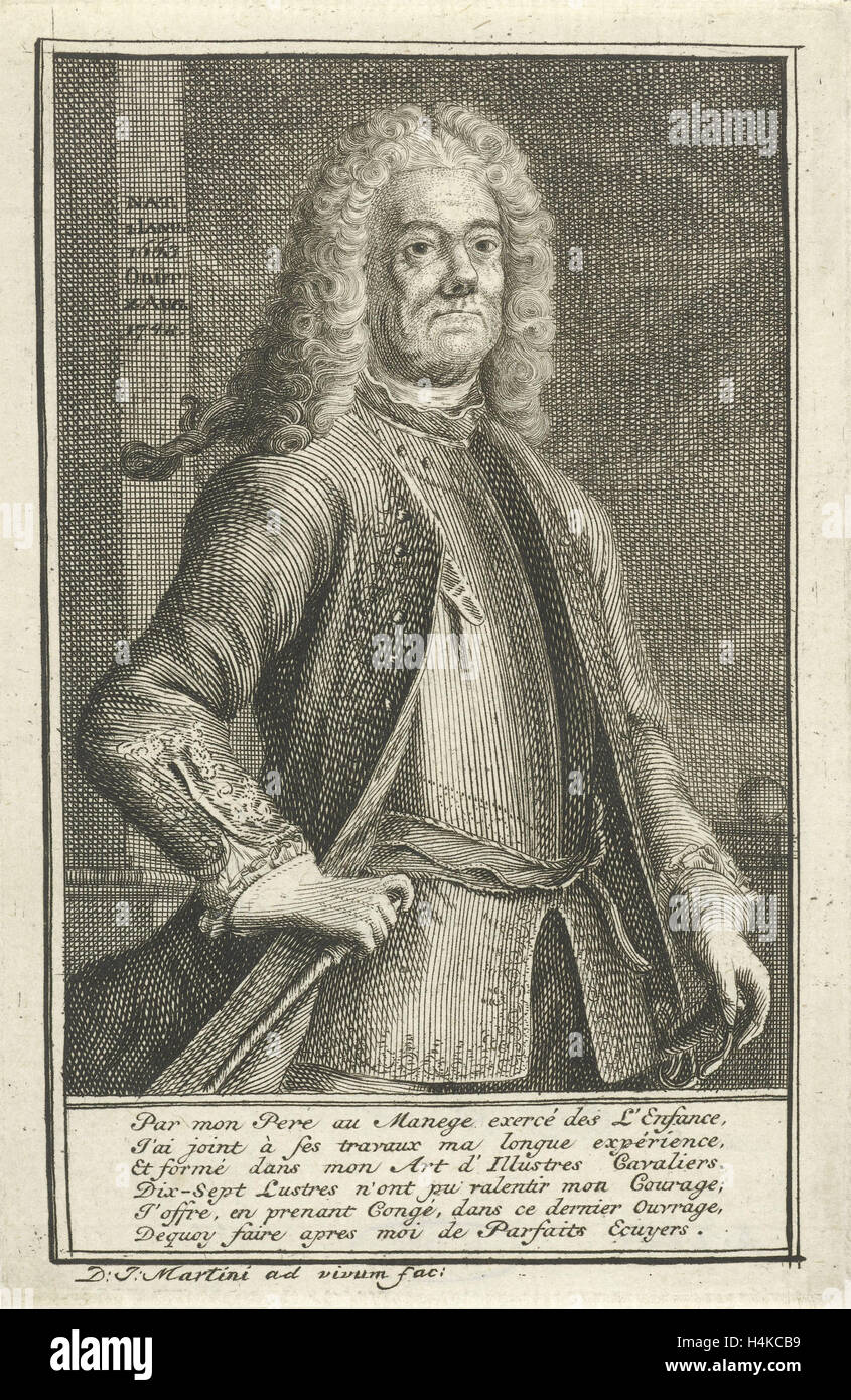 Portrait of Gaspar Saunier, David Johannes Martini, 1744 - 1748 Stock Photo