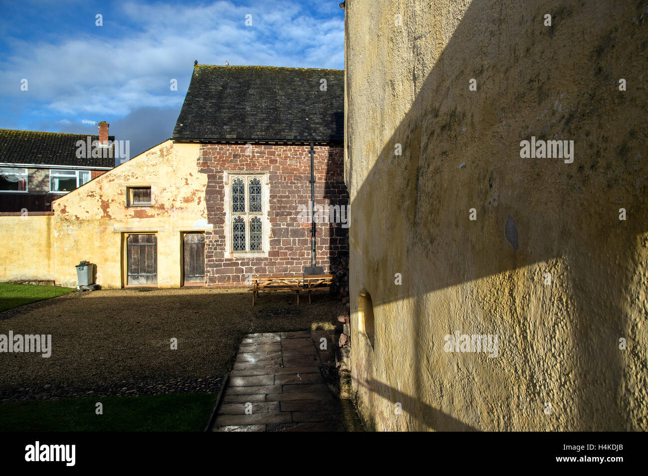 Bowhill, an impressive Grade I listed building found in the suburb of St Thomas in Exeter, was constructed largely of cob Stock Photo