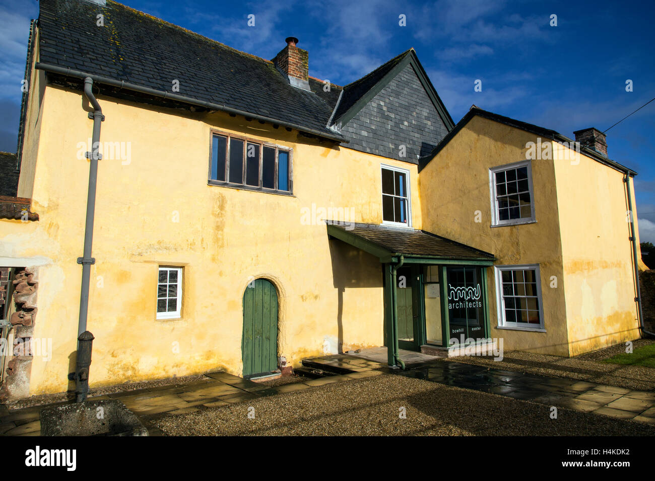 Bowhill, an impressive Grade I listed building found in the suburb of St Thomas in Exeter, was constructed largely of cob and lo Stock Photo