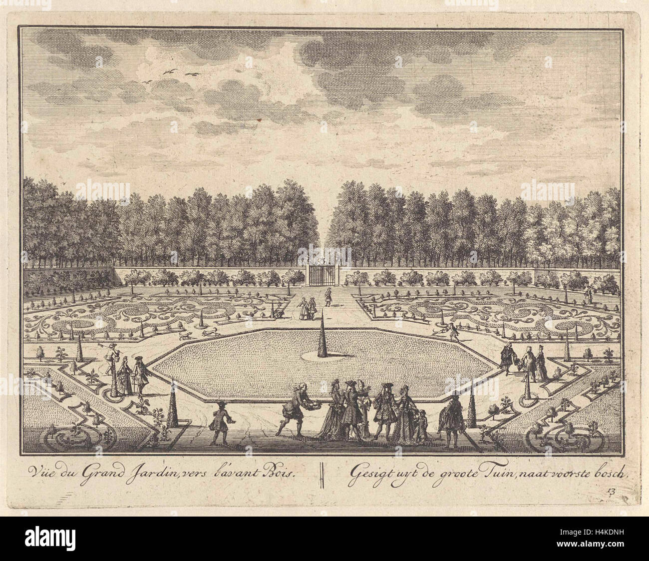 View of the garden at Castle Zuilenstein, Daniël Stopendaal, 1682 - 1726 Stock Photo