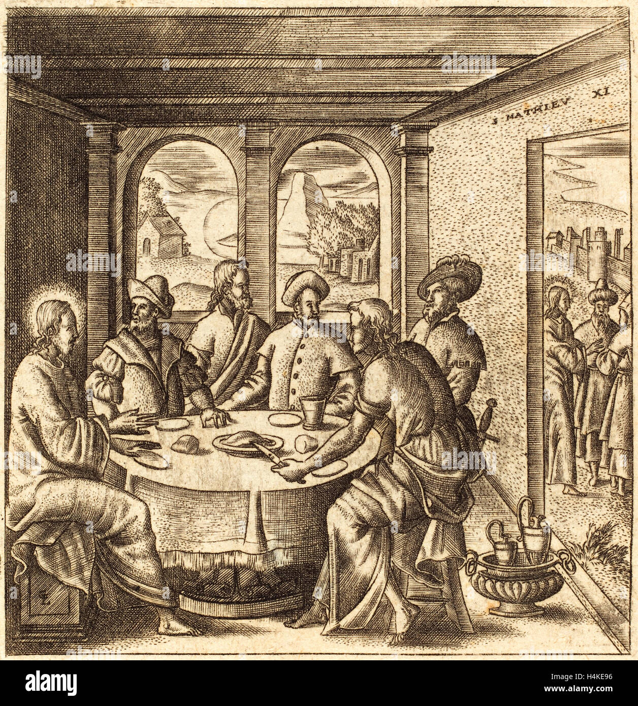 Léonard Gaultier, French (1561-1641), Christ Teaching, probably c. 1576-1580, engraving Stock Photo