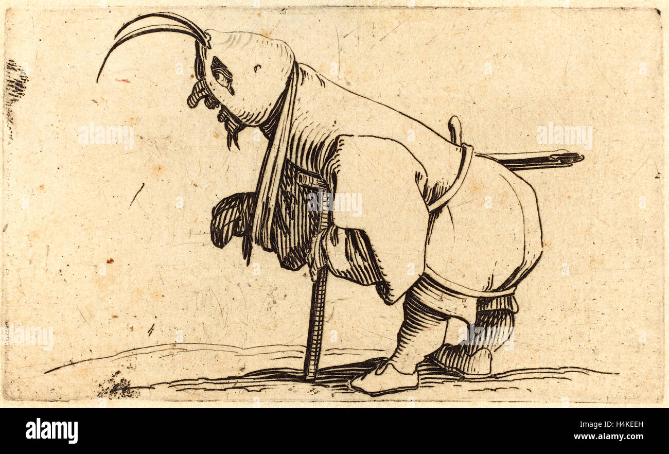 Jacques Callot, French (1592-1635), The Hooded Cripple, c. 1622, etching and engraving Stock Photo