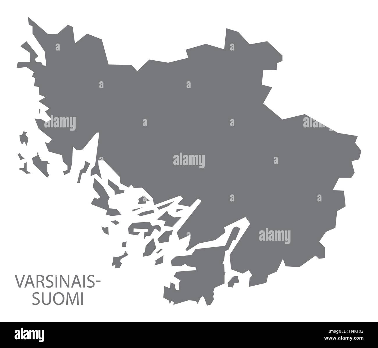 Varsinais-Suomi Finland Map grey Stock Vector
