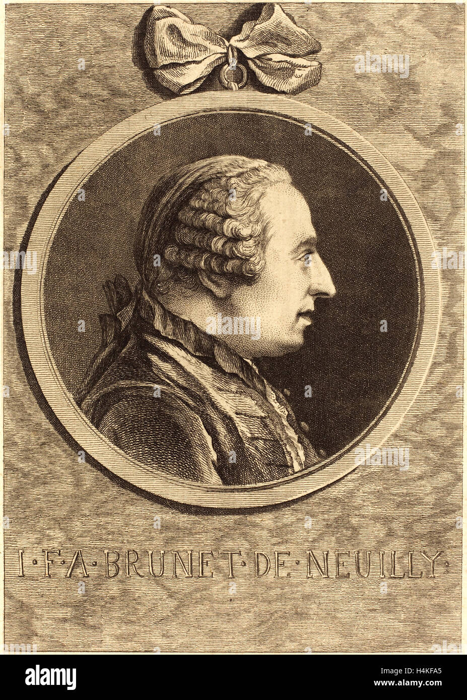 Charles-Nicolas Cochin II, French (1715-1790), I.F.A. Brunet de Neuilly, etching on laid paper Stock Photo