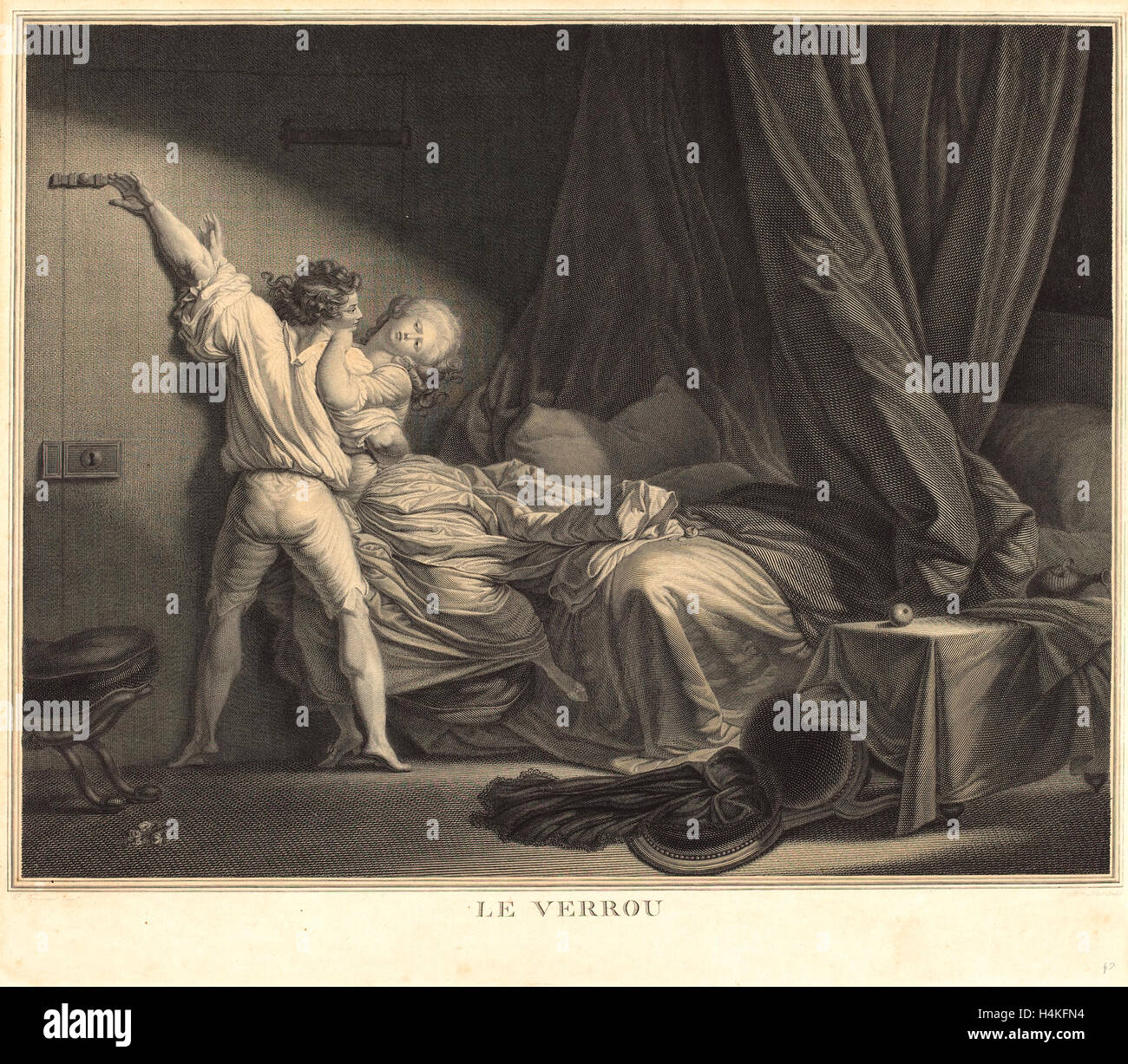Maurice Blot after JeanHonoré Fragonard, French (17531818), Le Verrou, engraving Stock Photo Maurice Blot after JeanHonoré Fragonard, French (17531818), Le Verrou, engraving Stock Photo