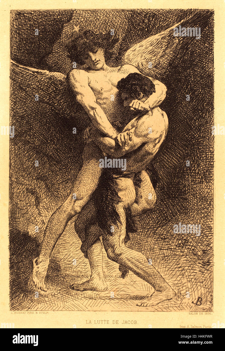 Léon Bonnat, French (1833-1922), La Lutte de Jacob (Jacob