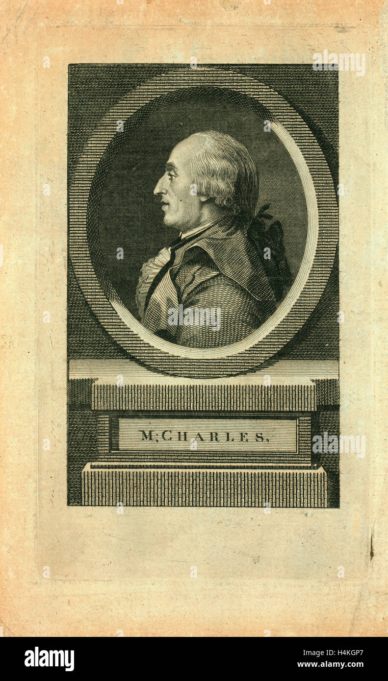 M. Charles,  Head-and-shoulders profile portrait of French balloonist J.A.C. Charles, who made the first flight Stock Photo