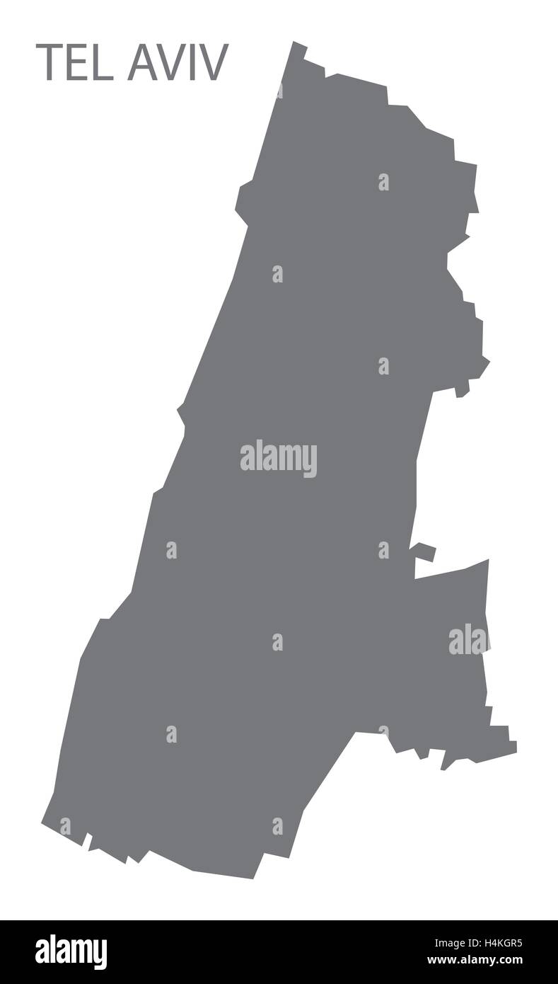 Map Of Tel Aviv Tel Aviv Israel Map Grey Stock Vector Image & Art - Alamy