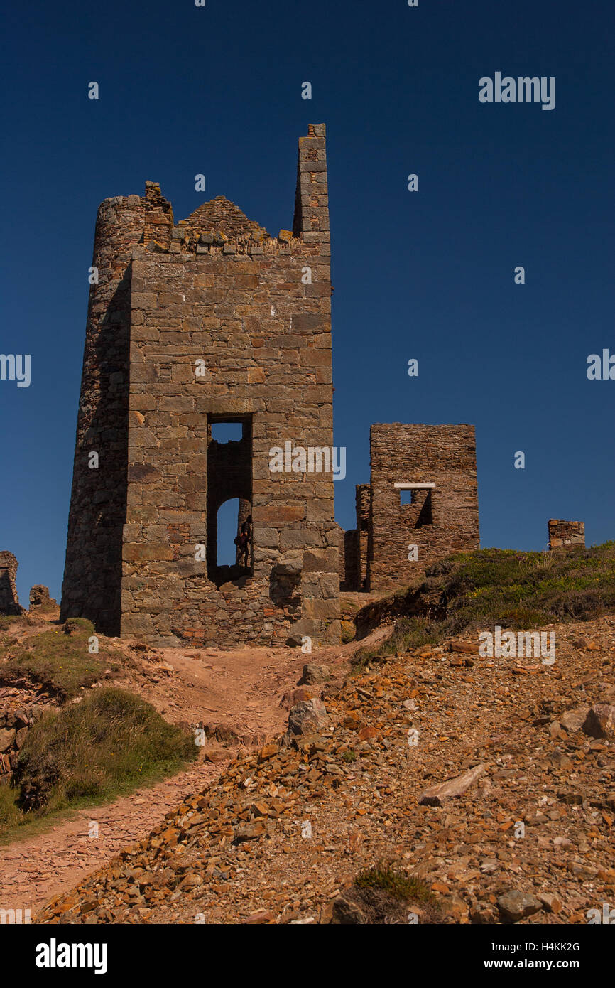 Wheal Coates abandoned tin mine in the North part of Cornwall Stock Photo